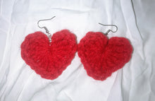 Load image into Gallery viewer, Hand Crocheted Valentine's Day Lovely Heart Earrings!