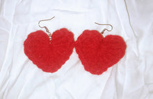 Load image into Gallery viewer, Hand Crocheted Valentine's Day Lovely Heart Earrings!