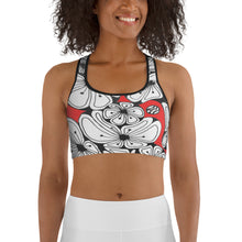 Load image into Gallery viewer, "Zentangled Flowers" Sports bra