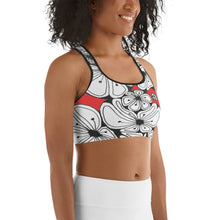 Load image into Gallery viewer, "Zentangled Flowers" Sports bra