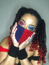 Load image into Gallery viewer, Harley Quinn Hand Crocheted Protective 4 Layer Mask