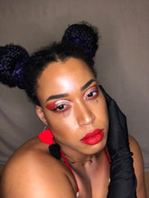 Load image into Gallery viewer, Two Toned Harley Quinn Inspired Valentines Day Heart Earrings