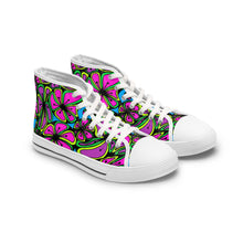 Load image into Gallery viewer, Colorful Zentangle Flowers Women&#39;s High Top Sneakers