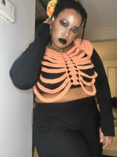 Load image into Gallery viewer, Hand Crocheted Skeleton Ribcage Vest