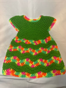 Hand Crocheted Baby Sour Patch Kids Themed Chevron Dress