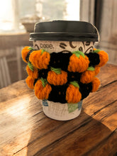 Load image into Gallery viewer, Hand crocheted pumpkin themed cup cozy set (4)