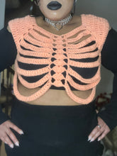 Load image into Gallery viewer, Hand Crocheted Skeleton Ribcage Vest