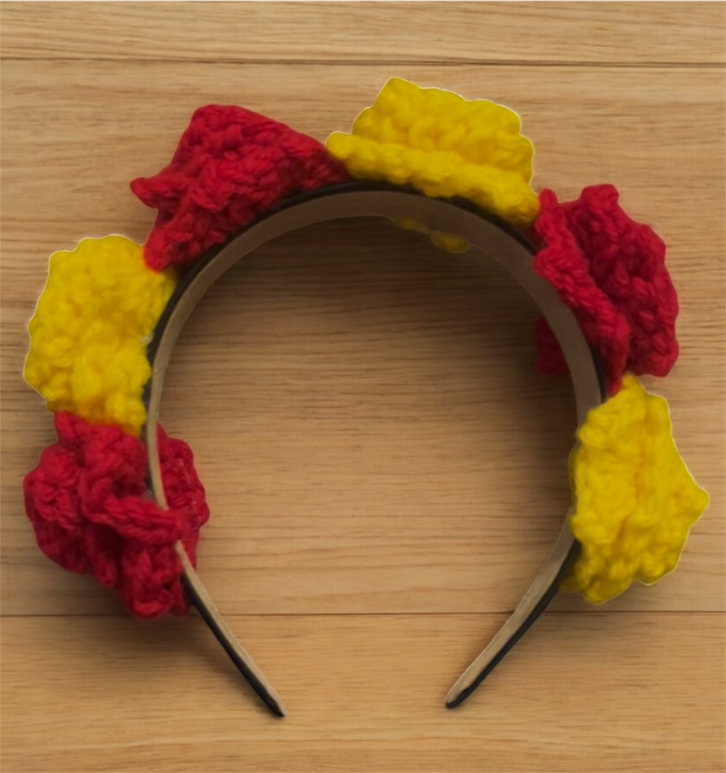 Hand crocheted flower crown