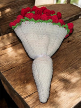 Load image into Gallery viewer, Hand crocheted roses bouquet blanket