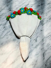 Load image into Gallery viewer, Hand crocheted Roses &amp; Forget Me Not Bouquet Blanket