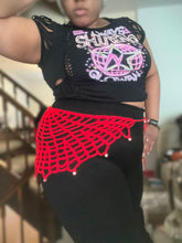 Load image into Gallery viewer, Hand crochet Spider-Web Bandana with Pearls