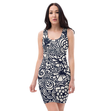 Sketchbook Zentangled Bodycon dress