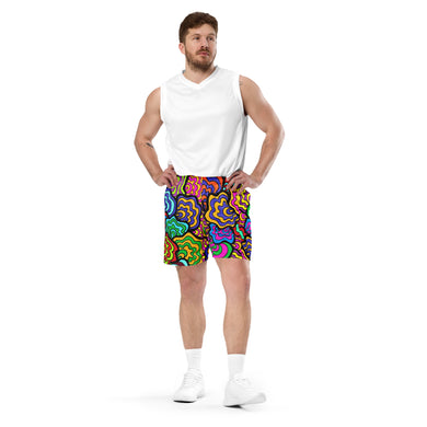 Colorful Sea Shells Unisex mesh shorts