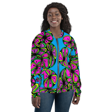 Colorful Zentangle Flowers Unisex Bomber Jacket