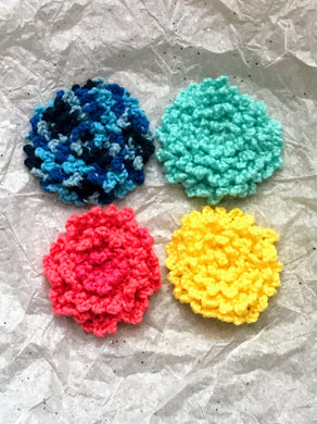 Hand Crocheted 4 Pack Assorted Colors Makeup Remover Scrubbies