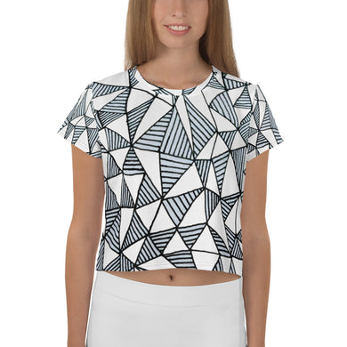 Zentangled Triangle Wall Sketchbook Art All-Over Print Crop Tee