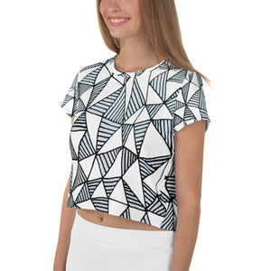 Zentangled Triangle Wall Sketchbook Art All-Over Print Crop Tee