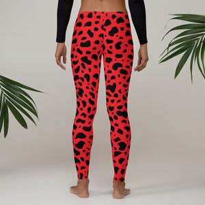 Cruella Dalmatians Spots Red Leggings