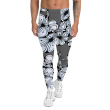 Load image into Gallery viewer, &quot;Zentangled Grey Wild Flowers&quot; Men&#39;s Leggings