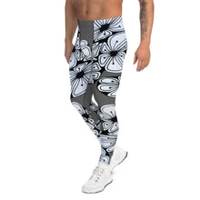 Load image into Gallery viewer, &quot;Zentangled Grey Wild Flowers&quot; Men&#39;s Leggings