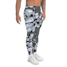 Load image into Gallery viewer, &quot;Zentangled Grey Wild Flowers&quot; Men&#39;s Leggings