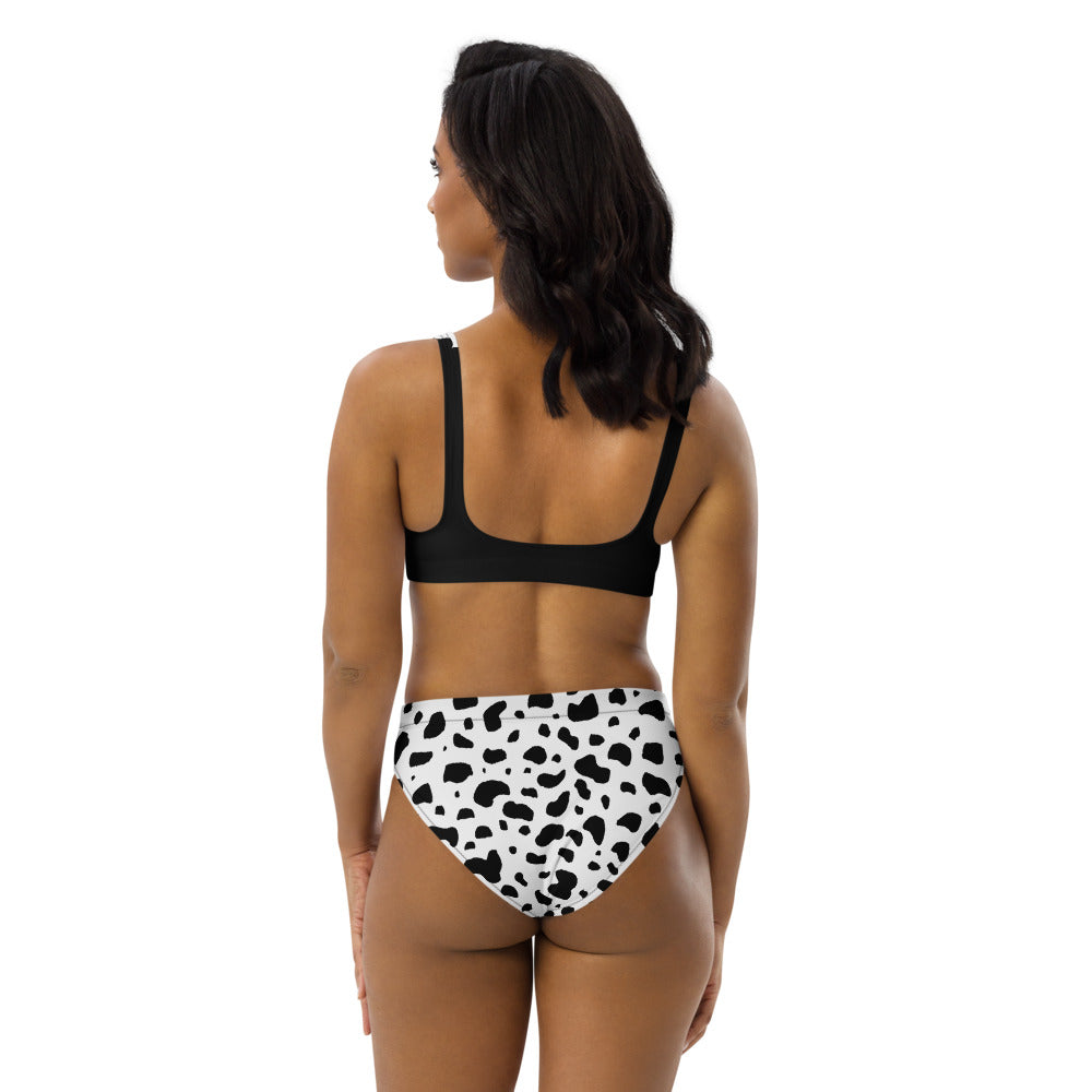 Cruella DeVil Two Toned Dalmatian Spots Recycled high waisted bikini