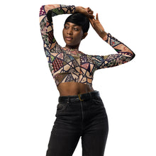 Load image into Gallery viewer, Abstract Pandora&#39;s Box Recycled long-sleeve crop top