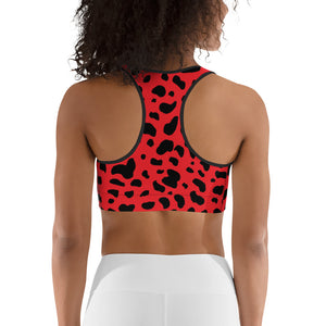 Cruella Dalmatians Spots Inspired Red Sports bra