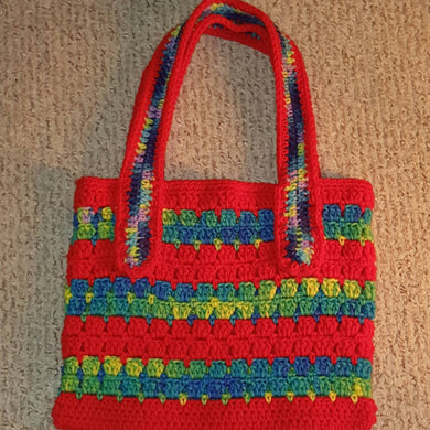 Hand Crocheted Sizzlin' Summer Bag in Hot Red & LSD Green