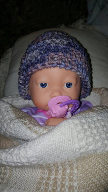 Smokey Mt. Purple New Born Baby Hat for 0 to 6 month olds