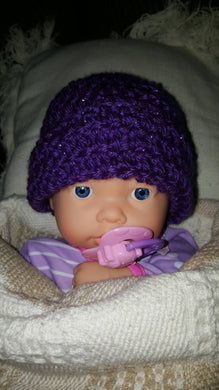 Midnight Purple New Born Baby Hat for 0 to 6 month olds