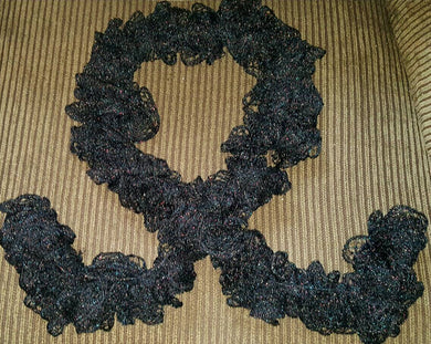 Hand Crocheted Christmassy Frilly Scarf