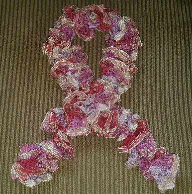 Hand Crocheted Gypsy Themed Frilly Scarf