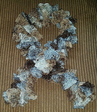 Dark Chocolate theme Hand Crocheted Frilly Scarf