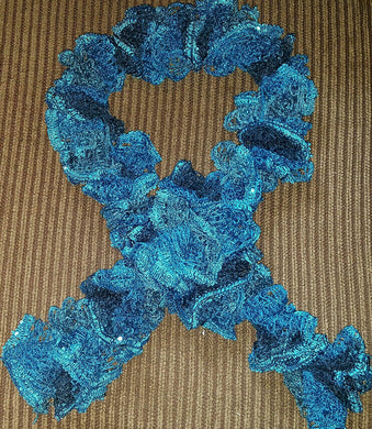 Ocean Breeze theme Hand Crocheted Frilly Scarf