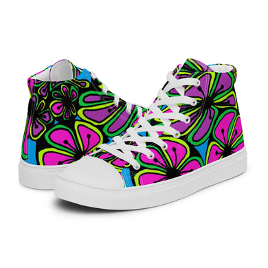 Trippy FlowerWall Women’s high top canvas shoes